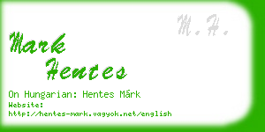 mark hentes business card